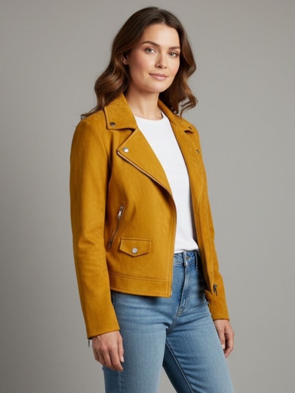 Mustard yellow Moto Jacket